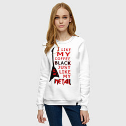 Свитшот хлопковый женский Mindless Self Indulgence - Coffee black, цвет: белый — фото 2