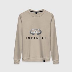 Свитшот хлопковый женский Logo Infiniti, цвет: миндальный