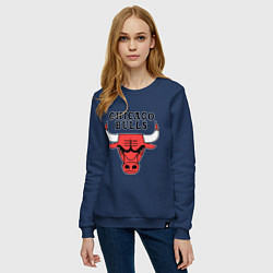 Свитшот хлопковый женский Chicago Bulls, цвет: тёмно-синий — фото 2