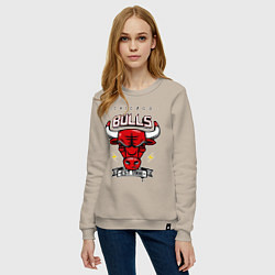 Свитшот хлопковый женский Chicago Bulls est. 1966, цвет: миндальный — фото 2