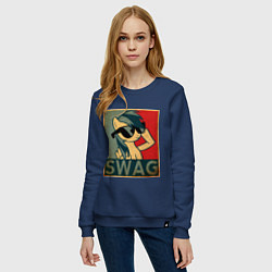 Свитшот хлопковый женский SWAG Pony, цвет: тёмно-синий — фото 2