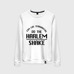 Свитшот хлопковый женский Do the harlem shake, цвет: белый