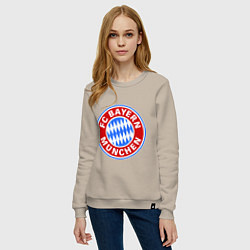 Свитшот хлопковый женский Bayern Munchen FC, цвет: миндальный — фото 2