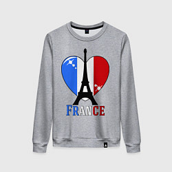 Свитшот хлопковый женский France Love, цвет: меланж