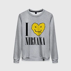 Свитшот хлопковый женский I love Nirvana, цвет: меланж
