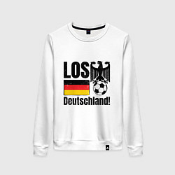 Свитшот хлопковый женский Los Deutschland, цвет: белый