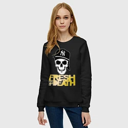 Свитшот хлопковый женский Fresh til Death, цвет: черный — фото 2