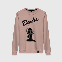 Свитшот хлопковый женский Bender monochrome, цвет: пыльно-розовый