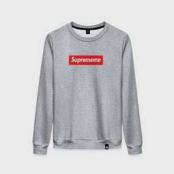 Свитшот хлопковый женский Suprememe, цвет: меланж