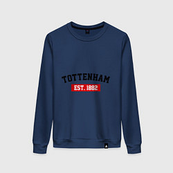 Свитшот хлопковый женский FC Tottenham Est. 1882, цвет: тёмно-синий