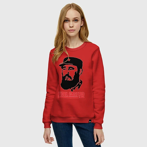 Женский свитшот Fidel Castro / Красный – фото 3