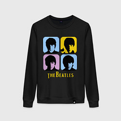 Свитшот хлопковый женский The Beatles: pop-art, цвет: черный