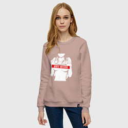 Свитшот хлопковый женский WAIFU MATERIAL, цвет: пыльно-розовый — фото 2