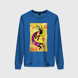 Свитшот хлопковый женский Африканский туземец, цвет: синий
