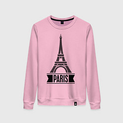 Свитшот хлопковый женский Paris, цвет: светло-розовый