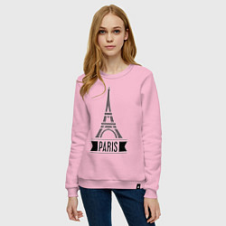 Свитшот хлопковый женский Paris, цвет: светло-розовый — фото 2