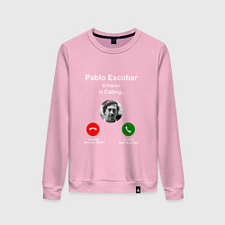 Свитшот хлопковый женский Escobar is calling, цвет: светло-розовый