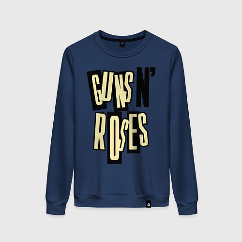 Женский свитшот Guns n Roses: cream / Тёмно-синий – фото 1