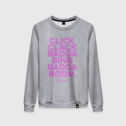 Свитшот хлопковый женский Click Clack Black Pink, цвет: меланж