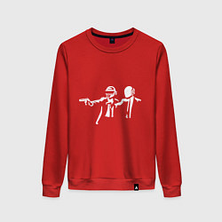 Свитшот хлопковый женский Daft Punk, цвет: красный