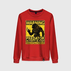 Свитшот хлопковый женский Warning: Predator, цвет: красный