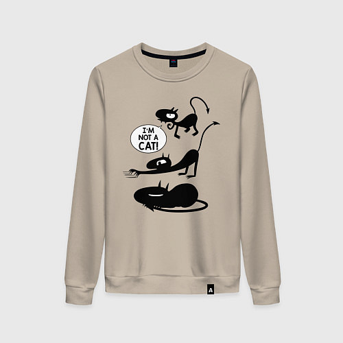 Женский свитшот I'm not a CAT! / Миндальный – фото 1