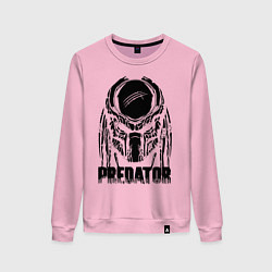 Свитшот хлопковый женский Predator Mask, цвет: светло-розовый