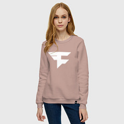 Свитшот хлопковый женский FAZE Symbol, цвет: пыльно-розовый — фото 2