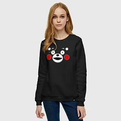 Свитшот хлопковый женский Kumamon Face, цвет: черный — фото 2