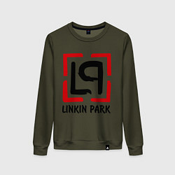 Свитшот хлопковый женский Linkin park, цвет: хаки