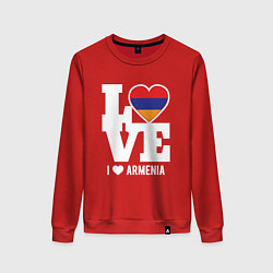 Свитшот хлопковый женский Love Armenia, цвет: красный