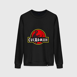 Свитшот хлопковый женский Парк Сисадмина, цвет: черный
