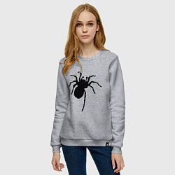Свитшот хлопковый женский Черный паук, цвет: меланж — фото 2