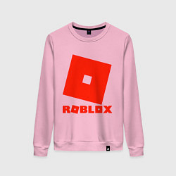 Свитшот хлопковый женский Roblox Logo, цвет: светло-розовый