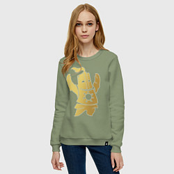 Свитшот хлопковый женский Praise the Sun!, цвет: авокадо — фото 2