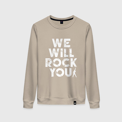 Женский свитшот We Wil Rock You / Миндальный – фото 1