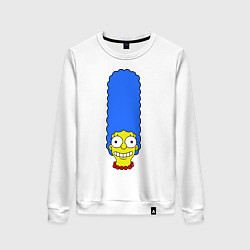 Свитшот хлопковый женский Marge Face, цвет: белый