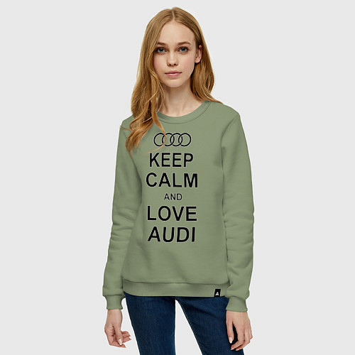 Женский свитшот Keep Calm & Love Audi / Авокадо – фото 3