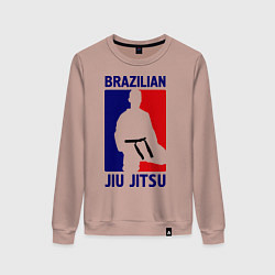 Свитшот хлопковый женский Brazilian Jiu jitsu, цвет: пыльно-розовый