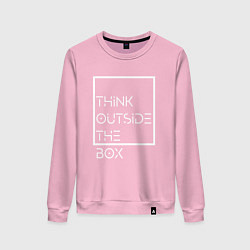 Свитшот хлопковый женский Think outside the box, цвет: светло-розовый