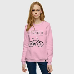 Свитшот хлопковый женский Lets bike it, цвет: светло-розовый — фото 2