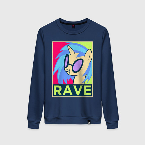 Женский свитшот DJ Pon-3 RAVE / Тёмно-синий – фото 1