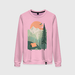 Свитшот хлопковый женский Wood Adventure, цвет: светло-розовый