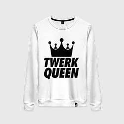 Свитшот хлопковый женский Twerk Queen, цвет: белый