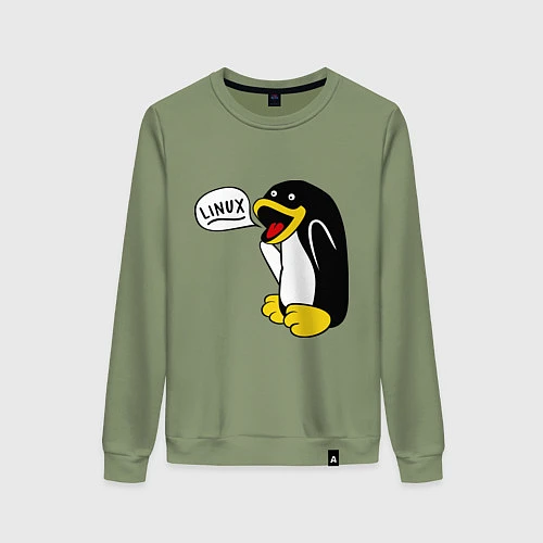 Женский свитшот Пингвин: Linux / Авокадо – фото 1