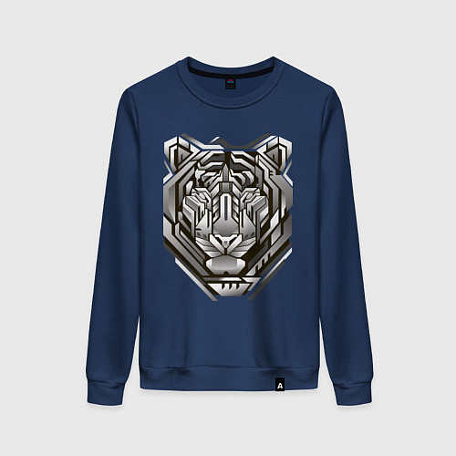 Женский свитшот Geometric tiger / Тёмно-синий – фото 1