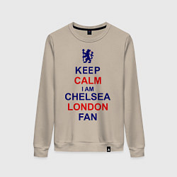 Свитшот хлопковый женский Keep Calm & Chelsea London fan, цвет: миндальный