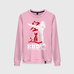 Свитшот хлопковый женский Kudo, цвет: светло-розовый