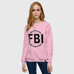 Свитшот хлопковый женский FBI Agency, цвет: светло-розовый — фото 2