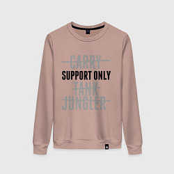 Свитшот хлопковый женский Support only, цвет: пыльно-розовый